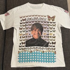 Vintage 1995 Elton John Butterfly Tee – Single Stitch 90s Tour Unisex
